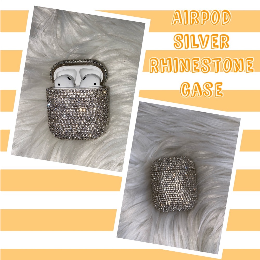 Rhinestone silver Airpod case first Generation